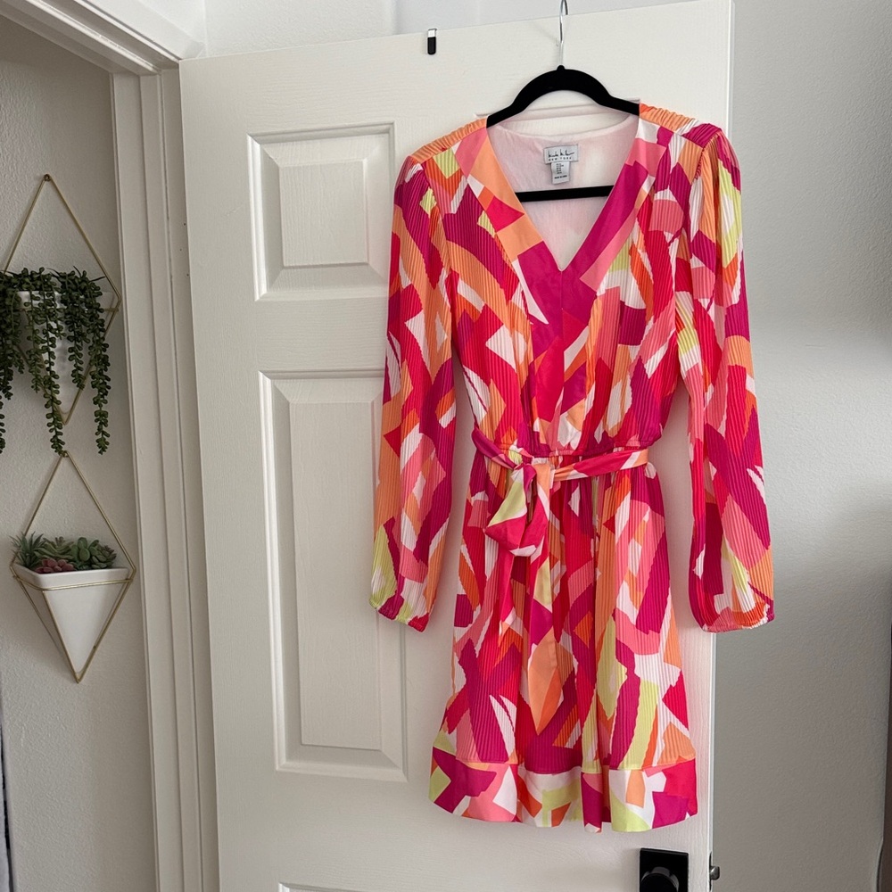 Nicole Miller Multicolor Long Sleeve Dress